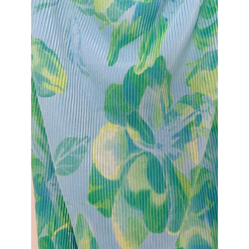 Third Form Sky Plisse Floral Two Piece Set Crop Top Maxi Skirt Blue Green 4 6 - Picture 9 of 9